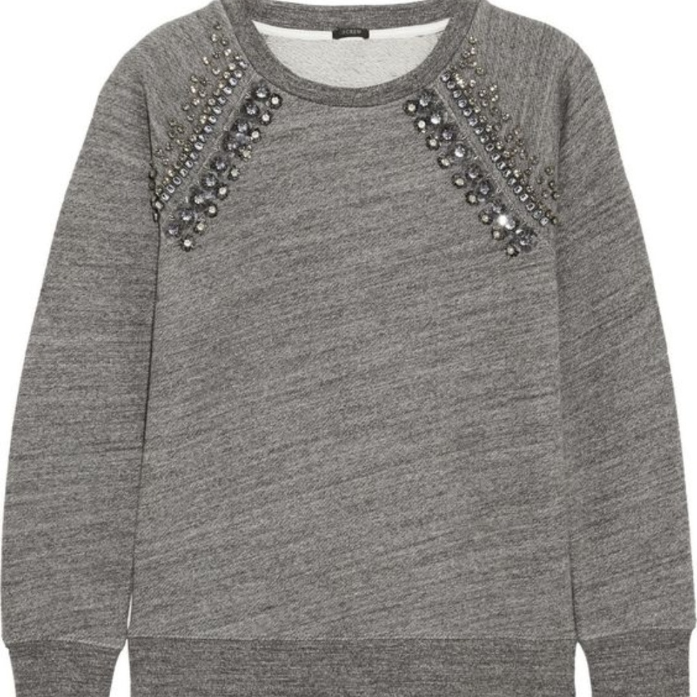J.Crew Heather Grey Sweater Embellishments